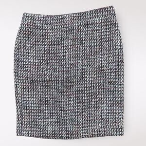 Loft Tweed Short Mini Pencil Skirt Size 00P Red Purple Multicolor Boho‎ Fall